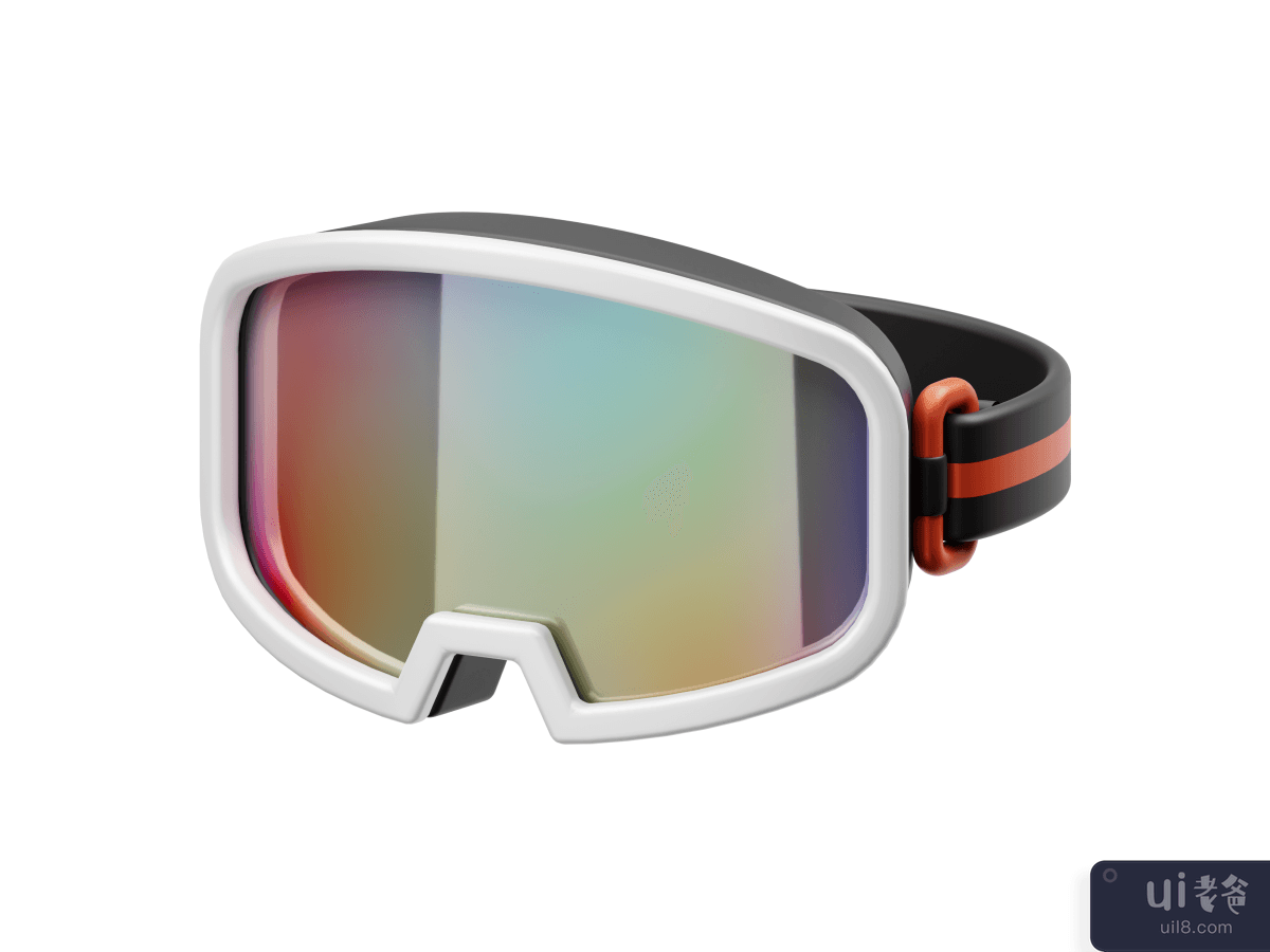 Ski Goggles 3D Render Illustration