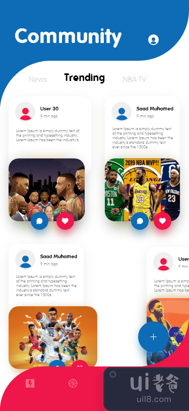 NBA 应用重新设计 |用户界面套件(NBA App Redesign | UI Kits)插图11