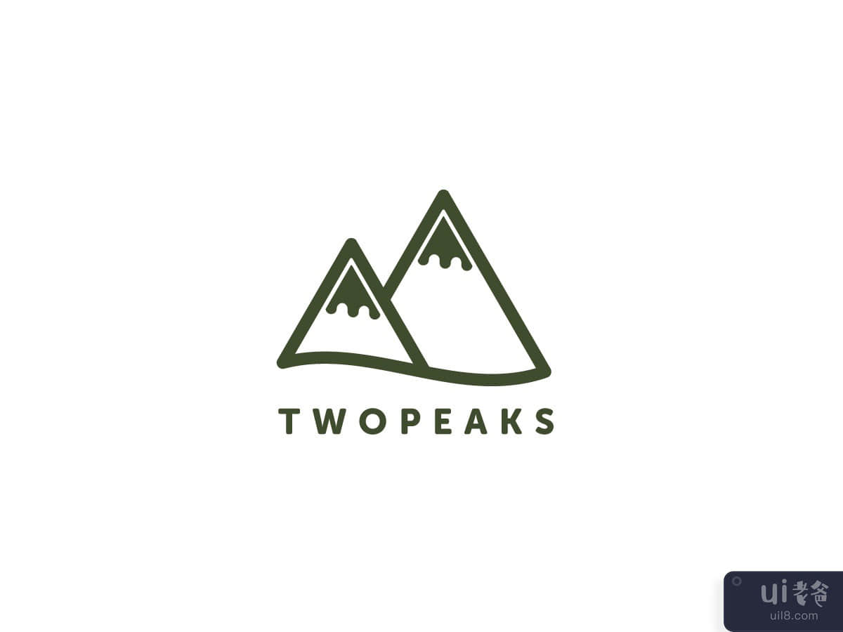 Two Peaks Vector Logo Design Template