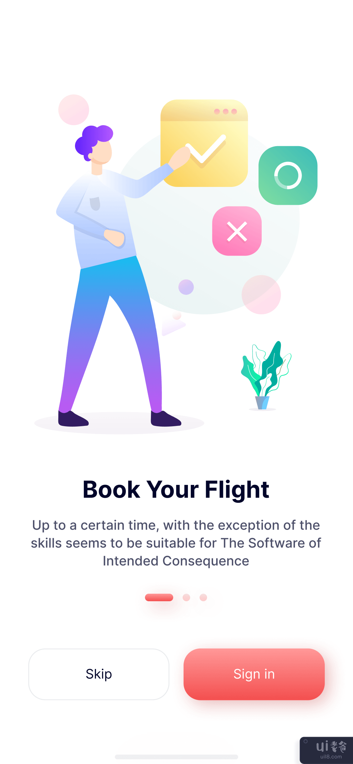 机票预订 UI 套件入职 - FlyBok(Ticket booking UI Kit Onboarding - FlyBok)插图1