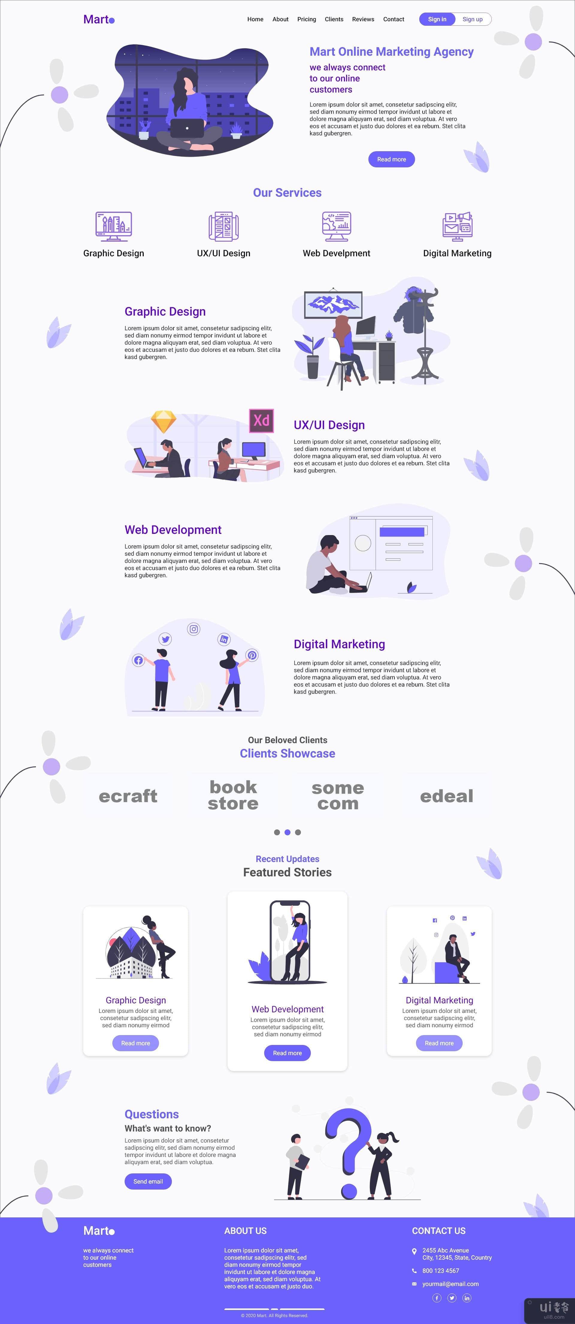 多用途创意数字代理网站模板设计(Multipurpose Creative Digital Agency Website Template Design)插图