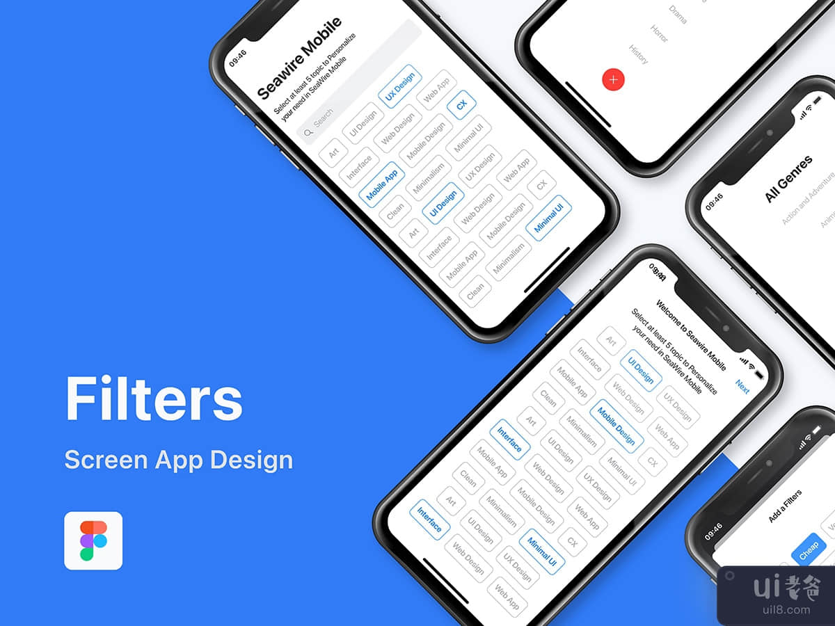 Category Filter App Screen Template