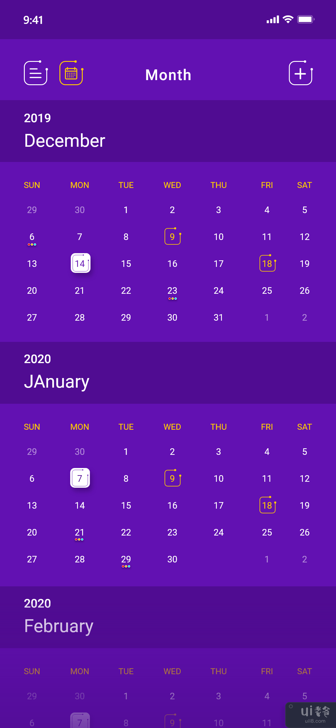 日历 UI 套件设计(Calendar UI kit design)插图2