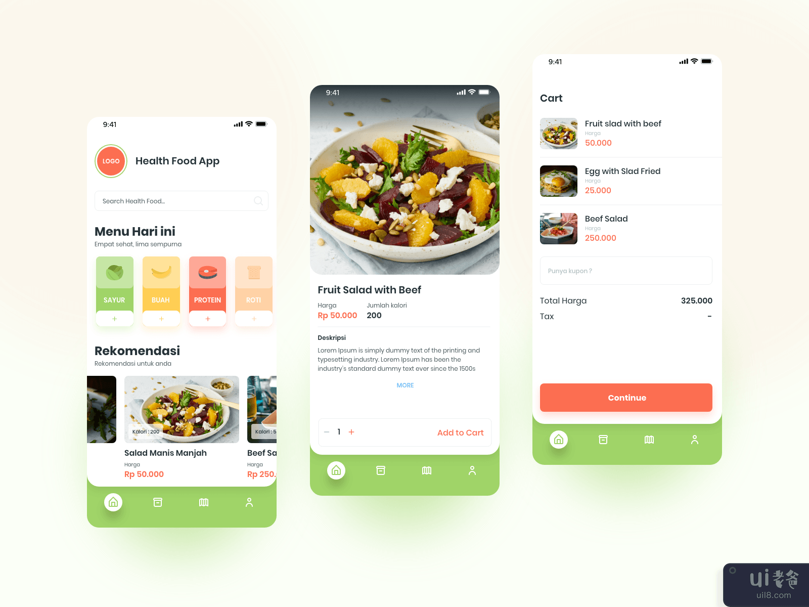 保健食品应用程序(Health Food App)插图