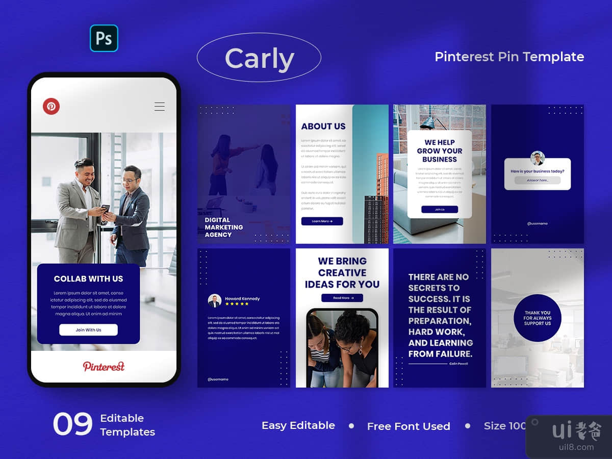 Carly - Business Pinterest Pin Template
