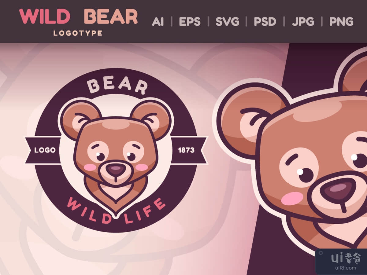 Cartoon Character Animal Bear - Logotype