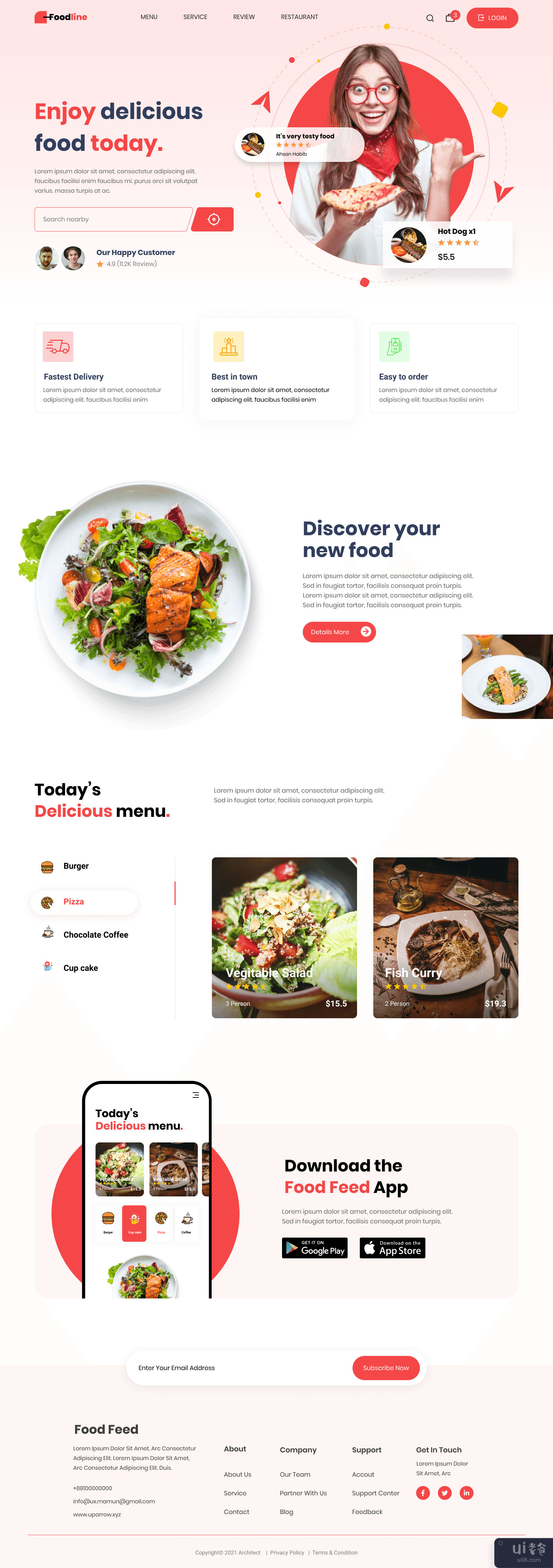 送餐登陆页面(Food Delivery Landing Page)插图