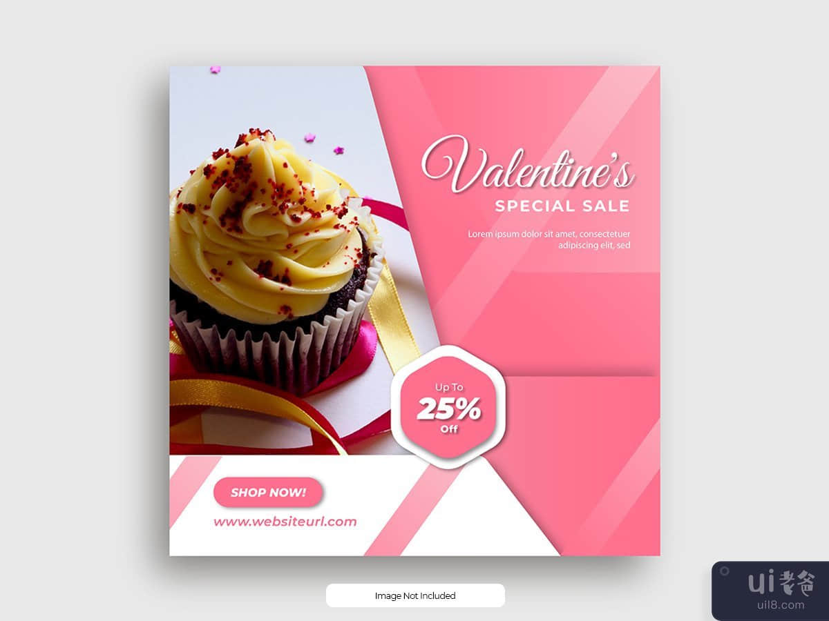 social media valentine sale web banner post template 