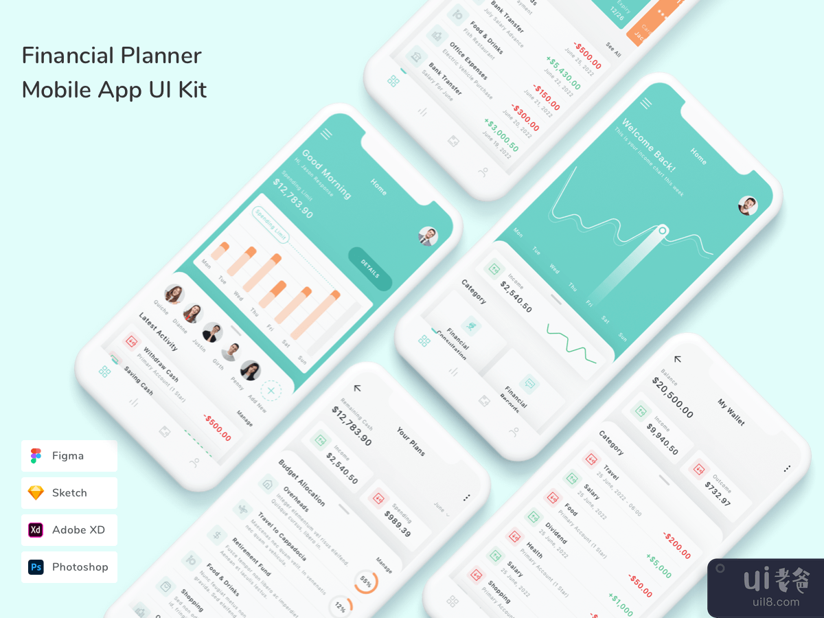 Financial Planner Mobile App UI Kit