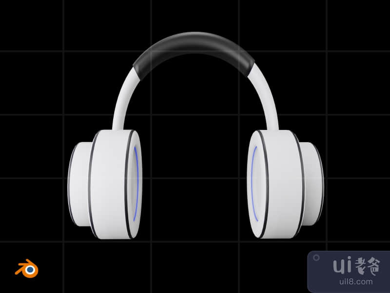 Headphone - 3D Futuristic game device (front)