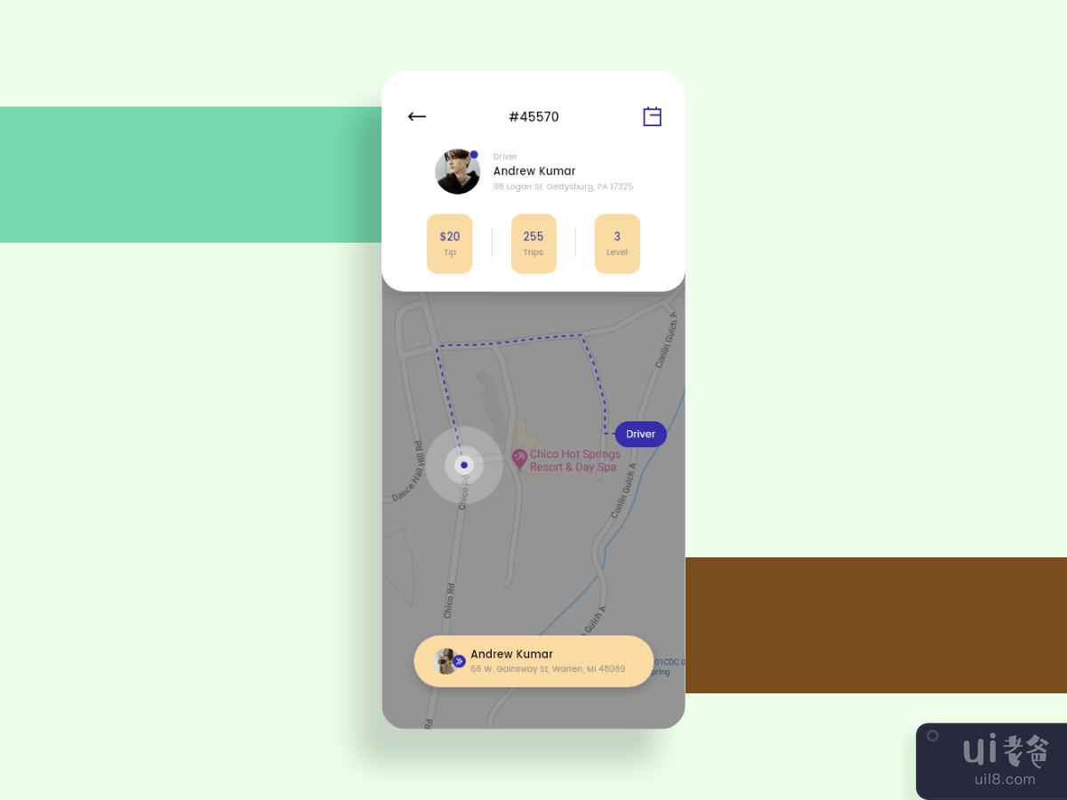 Trip monitoring concept for Driver taxi app