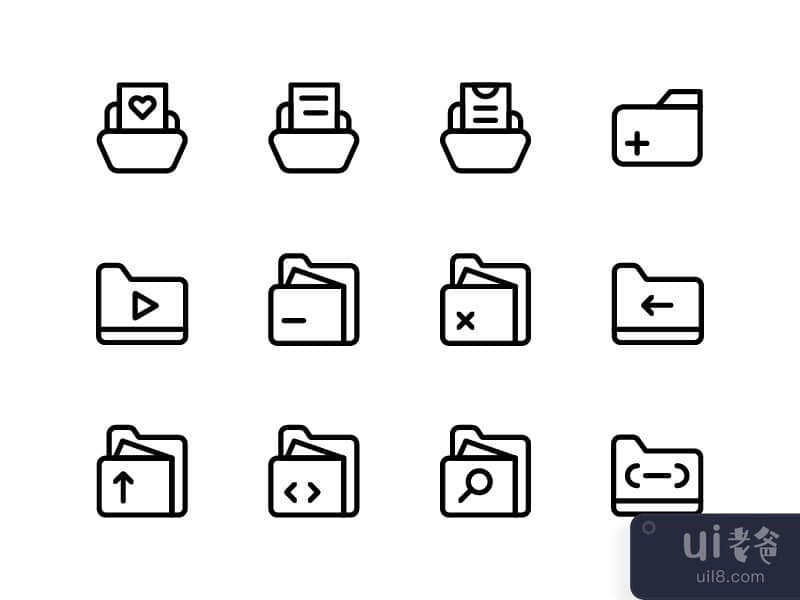 文件夹大纲图标 2(Folder outline icon 2)插图