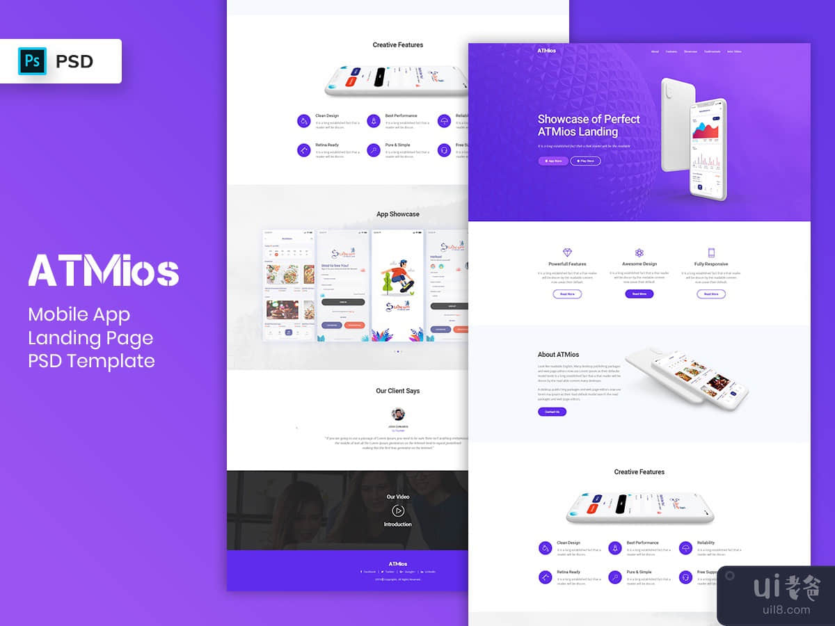 Mobile App Landing Page PSD Template-04