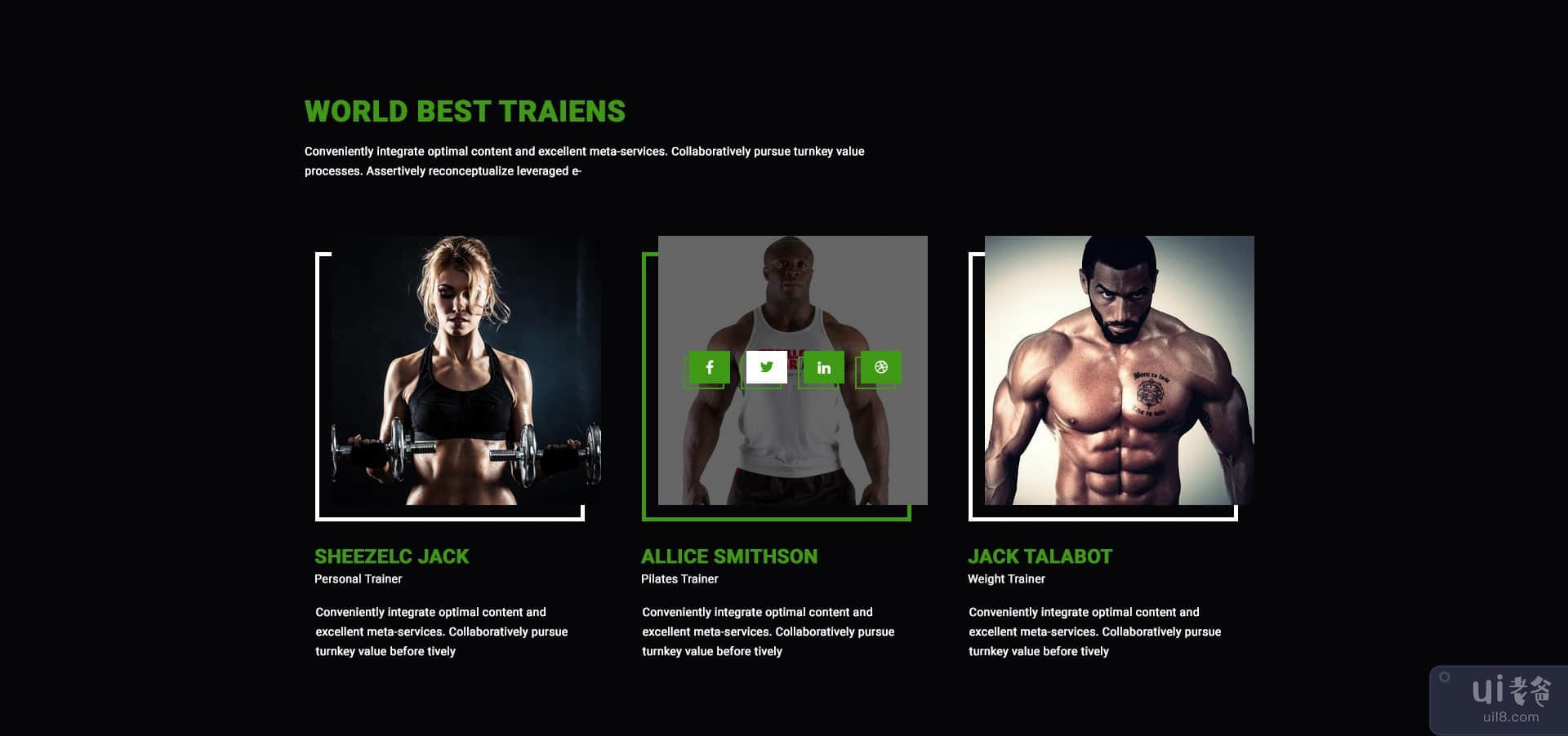 健身房和健身网页模板(Gym & Fitness web Template)插图
