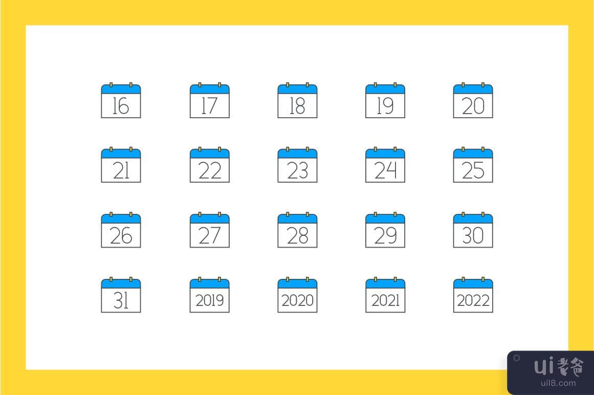 日历图标集(Calendar Icons Set)插图2