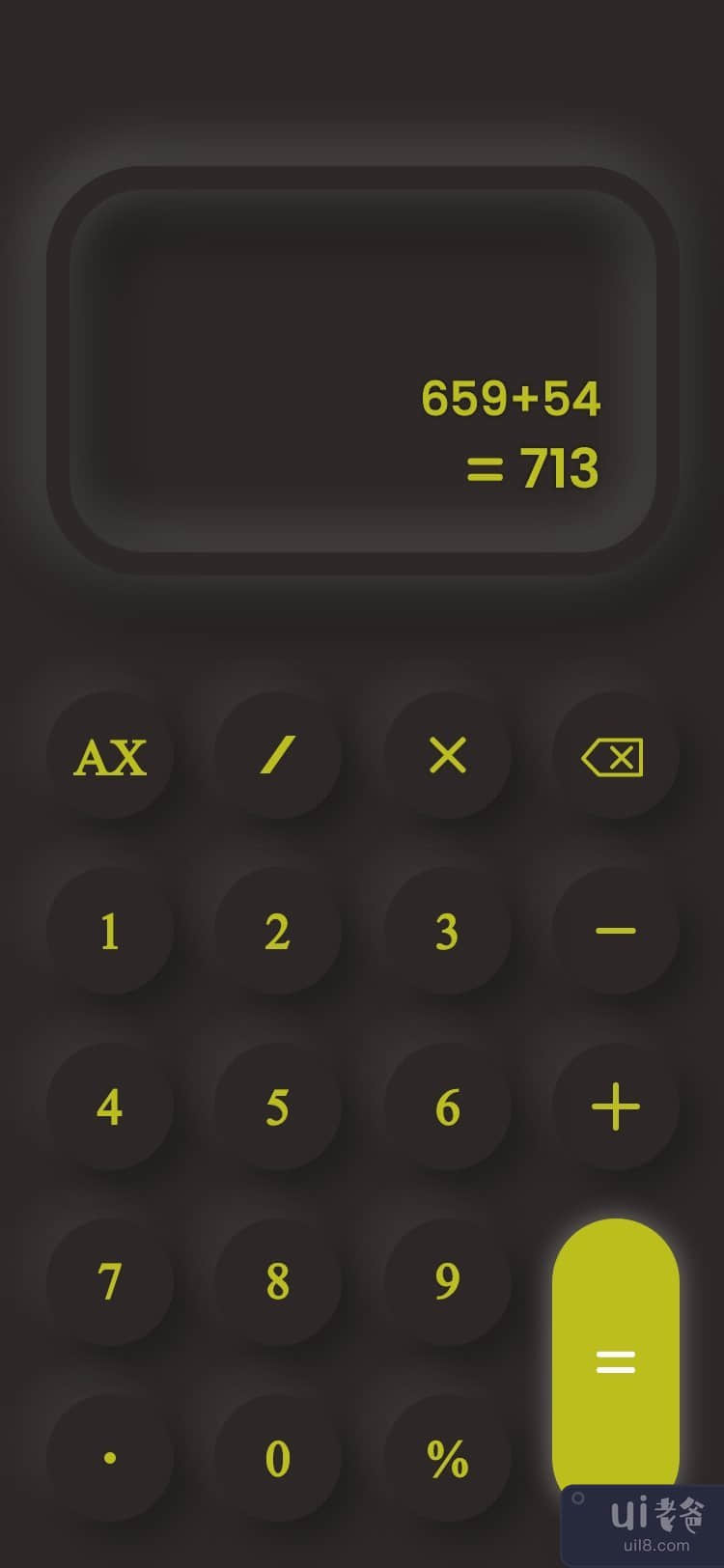 计算器移动应用程序 UI(Calculator Mobile App Ui)插图