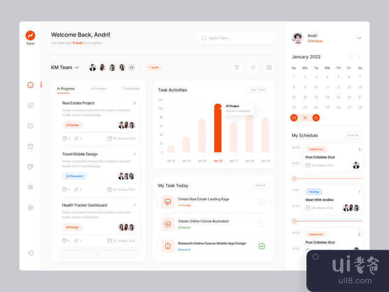  Sekia - Project Management Dashboard
