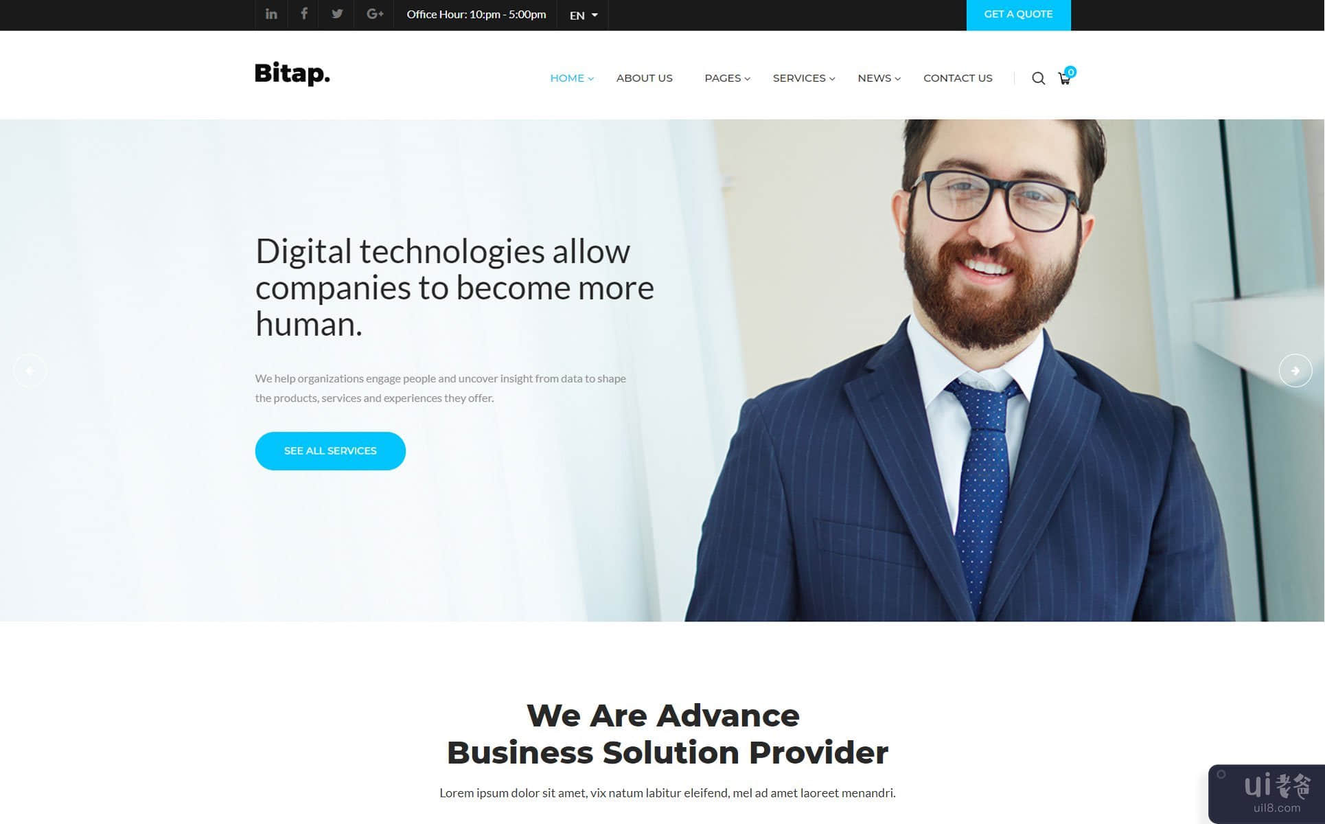 Bitap - 商业和企业 HTML 模板(Bitap - Business & Corporate HTML Template)插图3