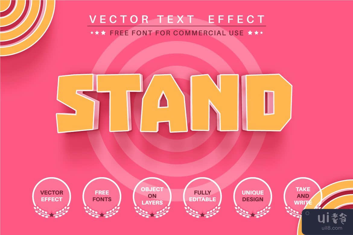 粉红音乐 - 可编辑的文字效果、字体样式(Pink music - editable text effect, font style)插图3