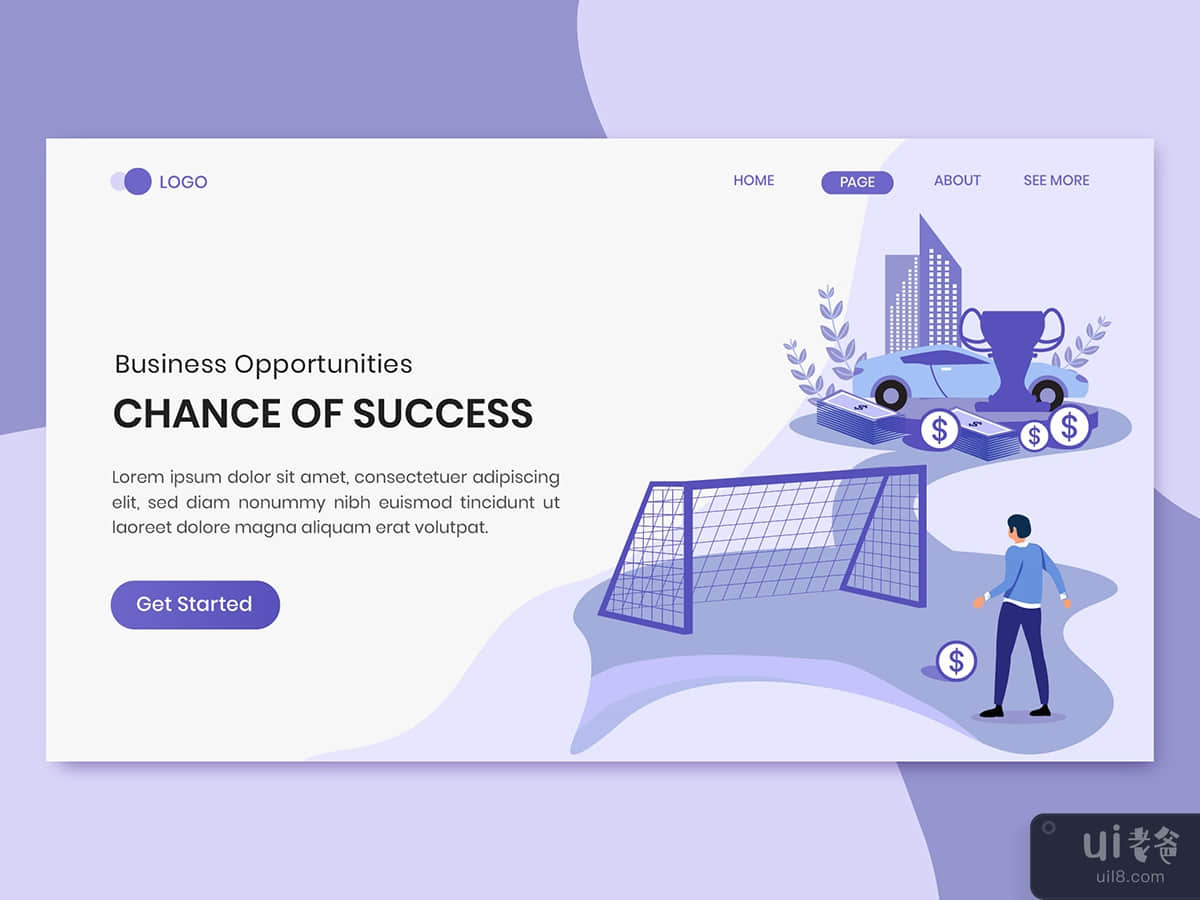 Chances Of Success Business Marketing Landing Page