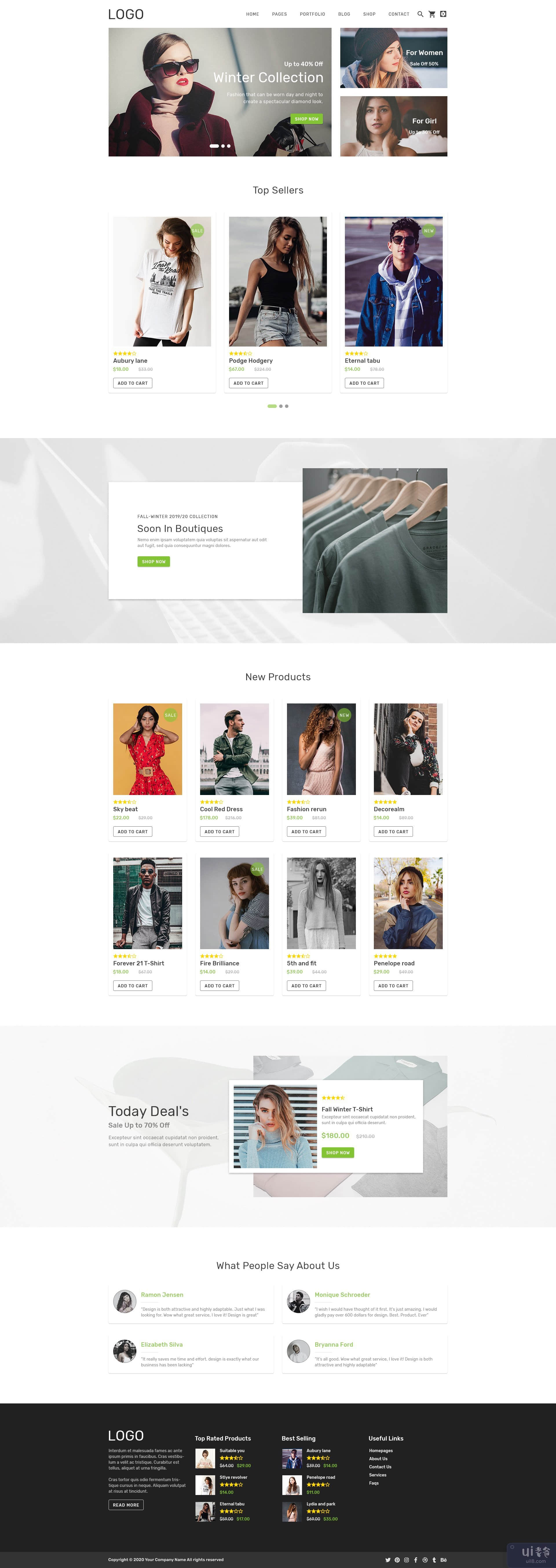 Baga 时尚商店主页 PSD Web 模板(Baga Fashion Store Homepage PSD Web Template)插图