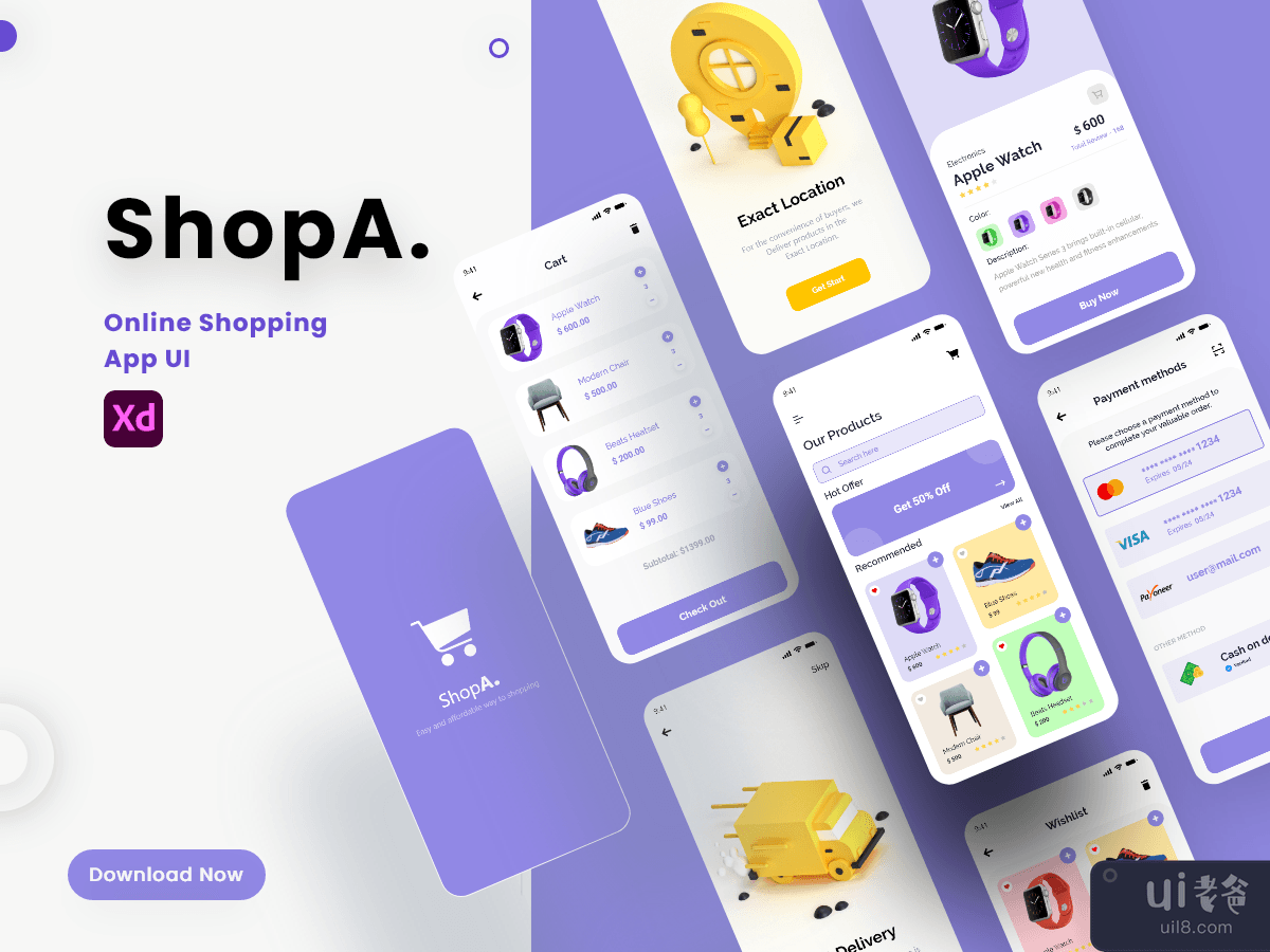 ShopA - Online shopping UI Kit
