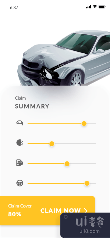 汽车政策 - iOS App UI Kit(Car policy - iOS App UI Kit)插图