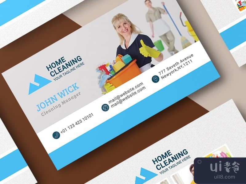 Home Cleaning Services Business Card Template
