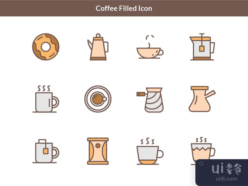 Coffee Filled Icon Pack 1