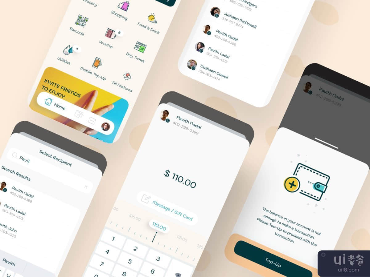 Transfer Money 2 - Digital Wallet Mobile UI Kit