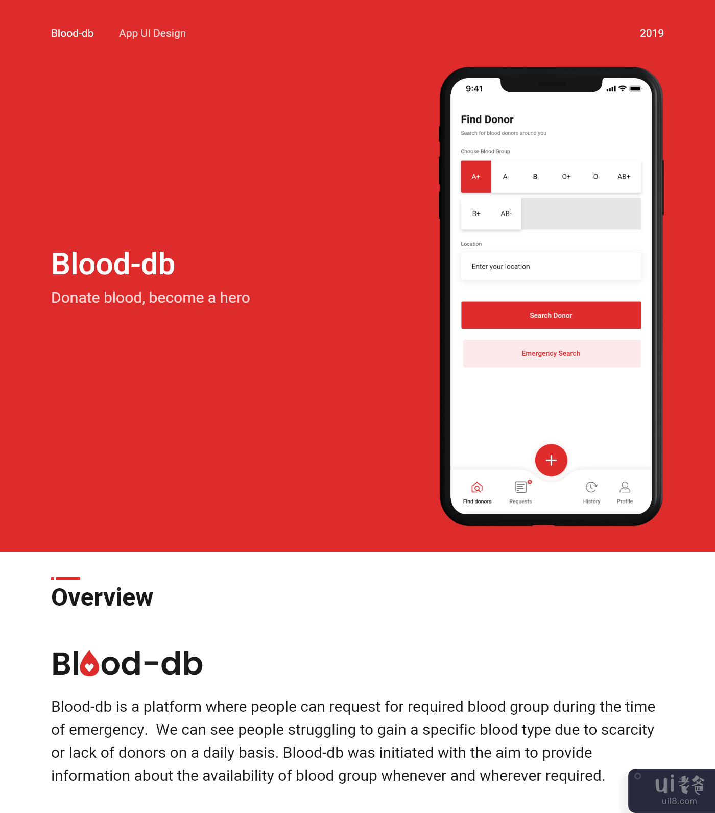 Blood-db：献血应用程序 Ui/Ux(Blood-db : Blood Donation App Ui/Ux)插图