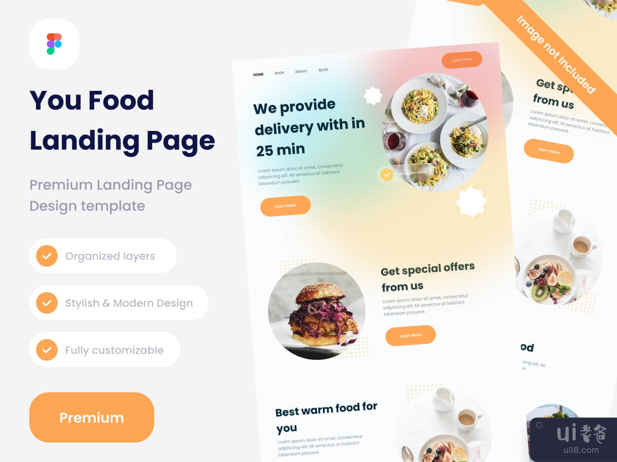 premium food landing pages