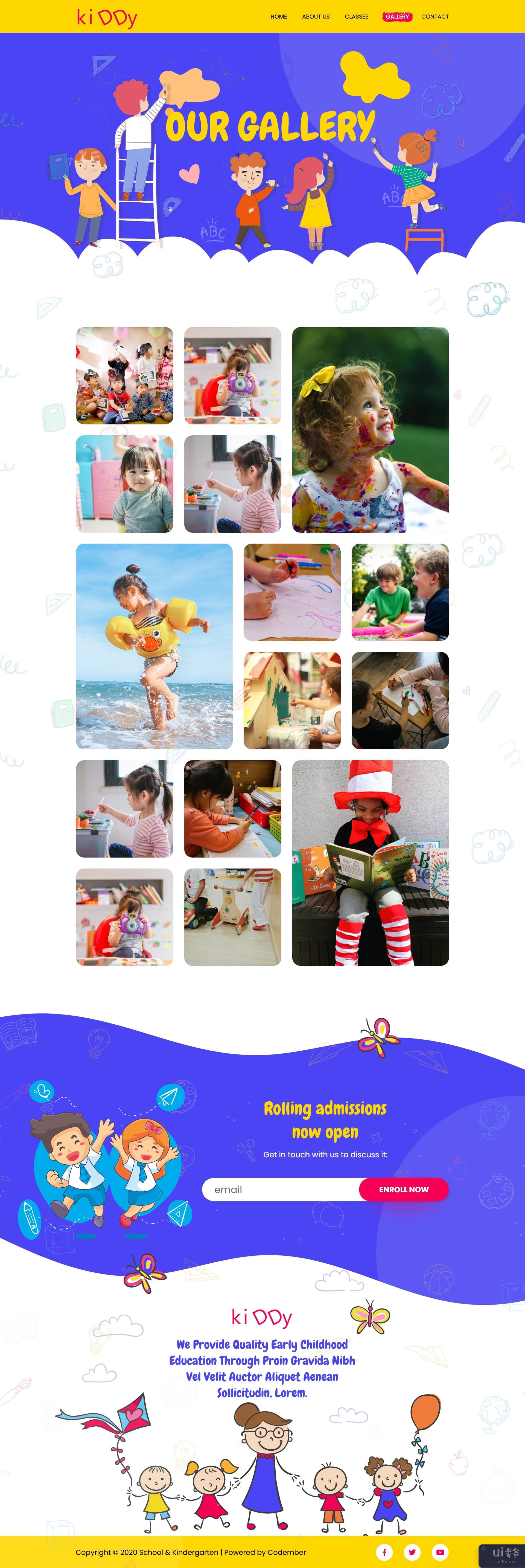 Kiddy-幼儿园网页界面设计(Kiddy-kindergarten Web UI Design)插图