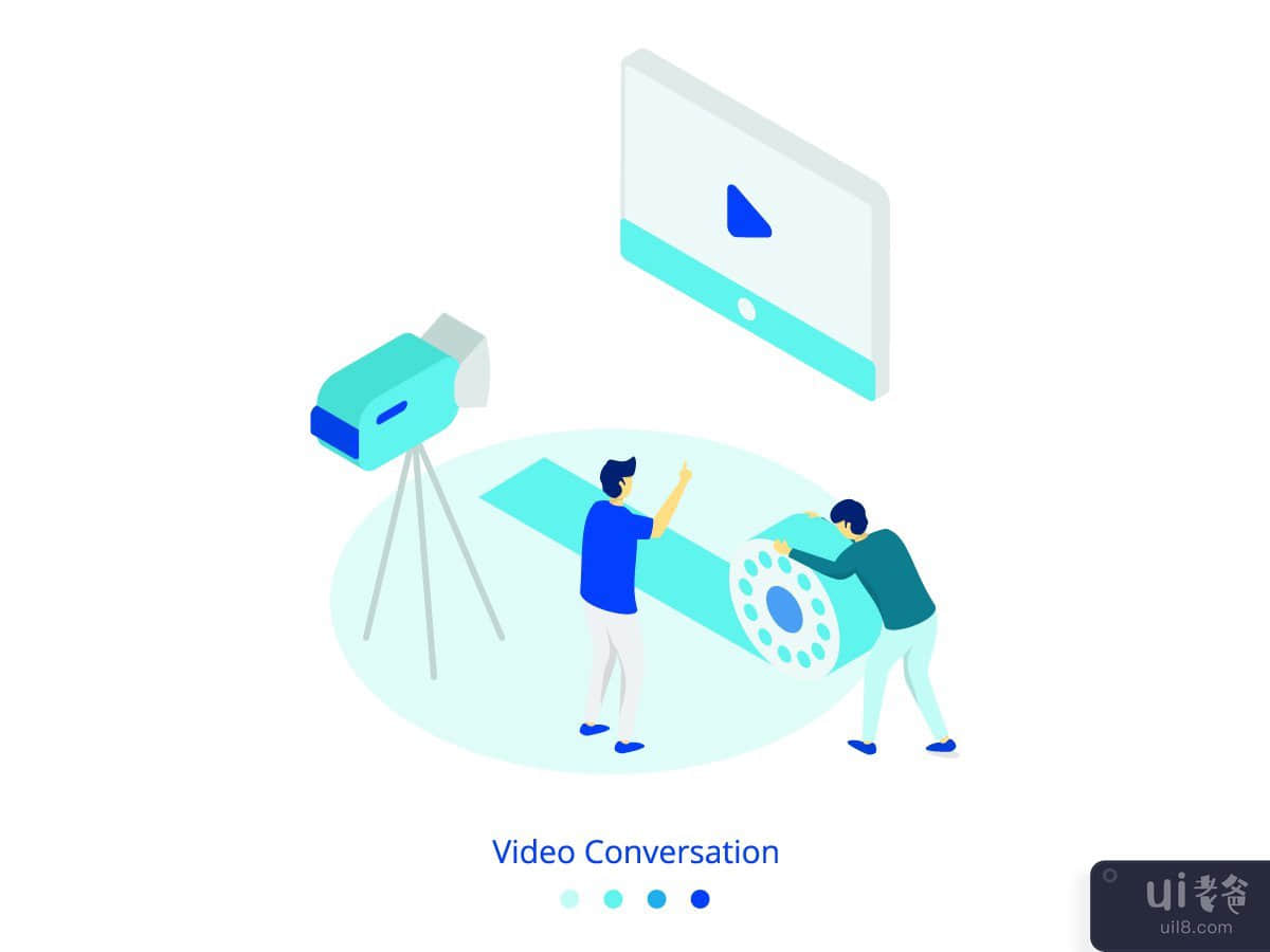 登陆页面视频对话概念(Landing Page Video Conversation concept)插图