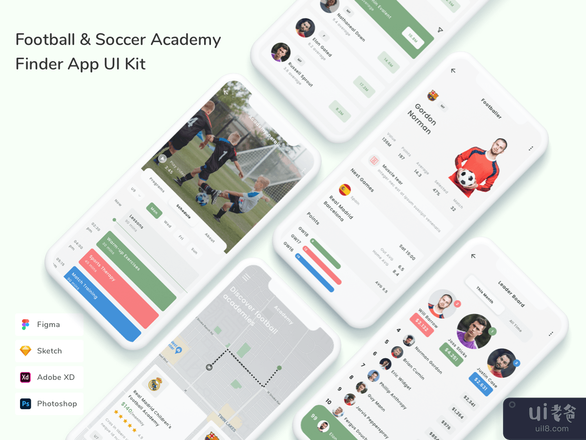 Football & Soccer Academy Finder App UI Kit