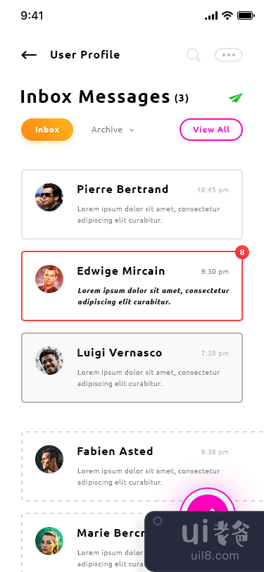用户资料和收件箱消息 iOS 应用(User Profile & Inbox Messages iOS App)插图1
