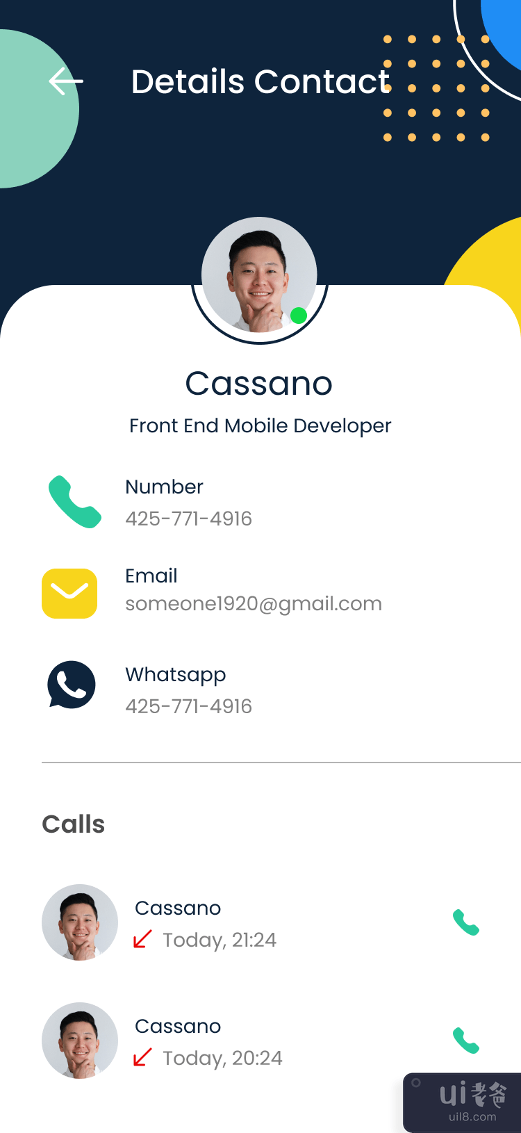 联系应用程序 UI(Contact App UI)插图1