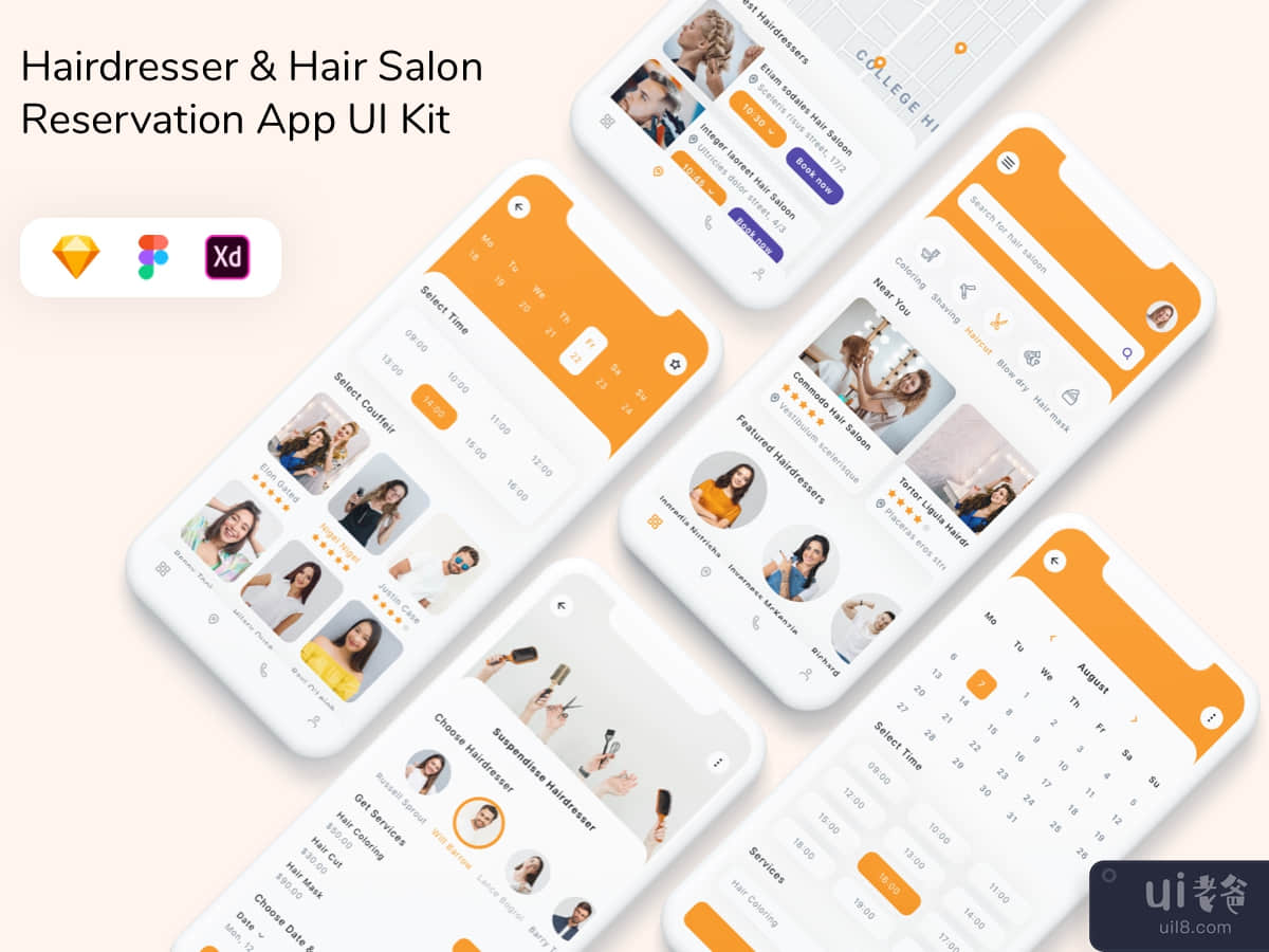 Hairdresser & Hair Salon Reservation App UI Kit