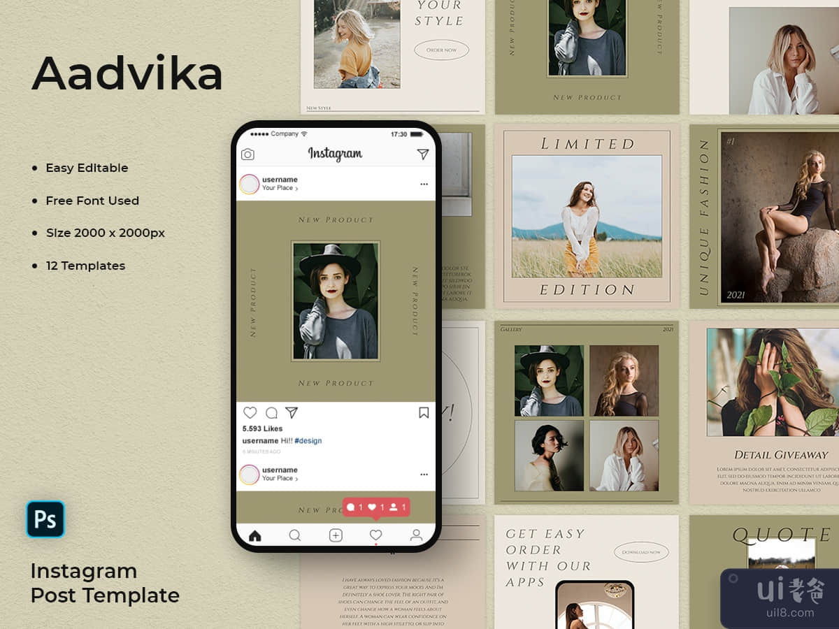 Aadvika - Fashion Social Media Post Template