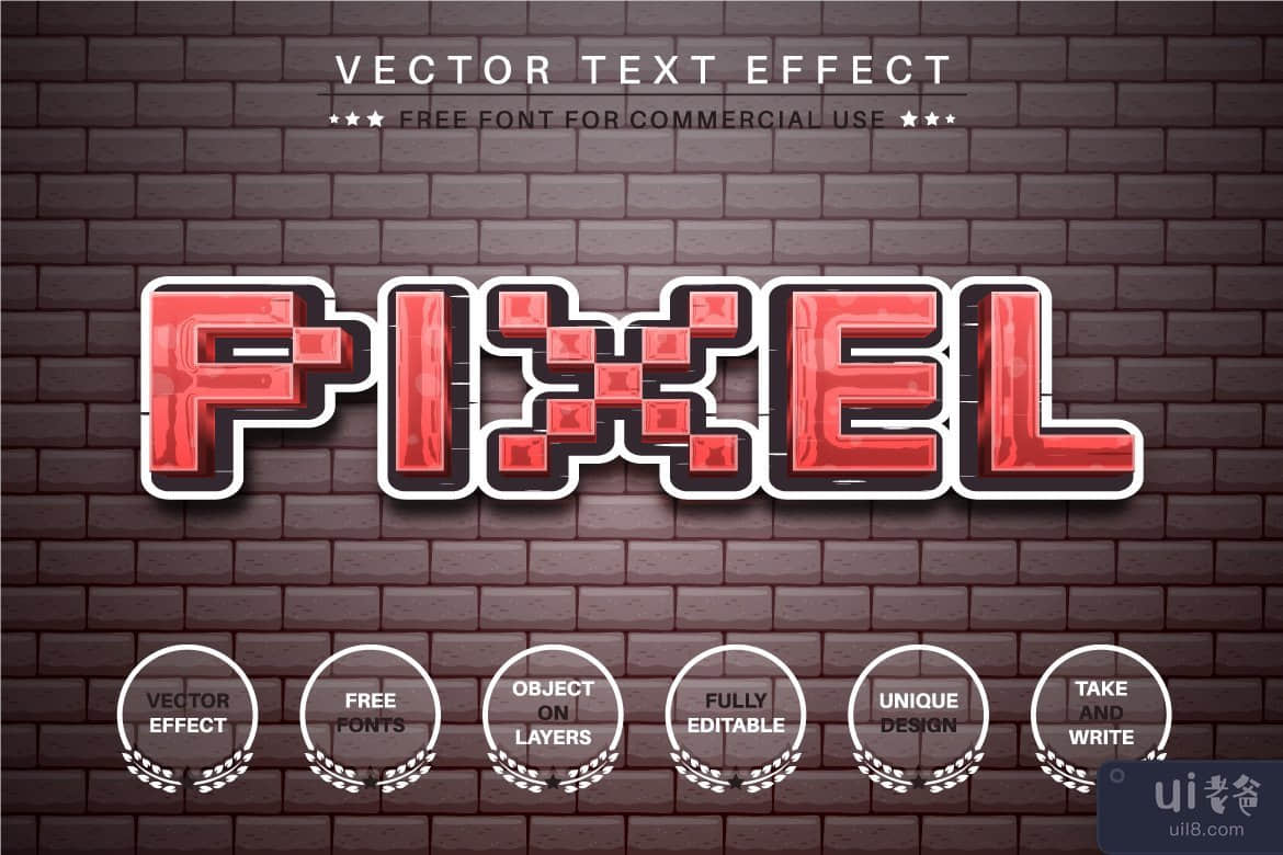 涂鸦砖 - 可编辑的文字效果，字体样式(Graffiti Brick -  Editable Text Effect, Font Style)插图2