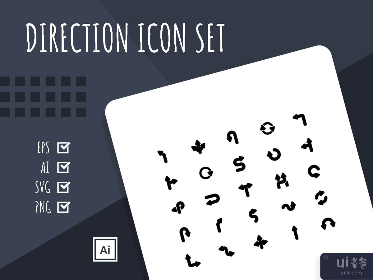 Direction Solid Icon Set