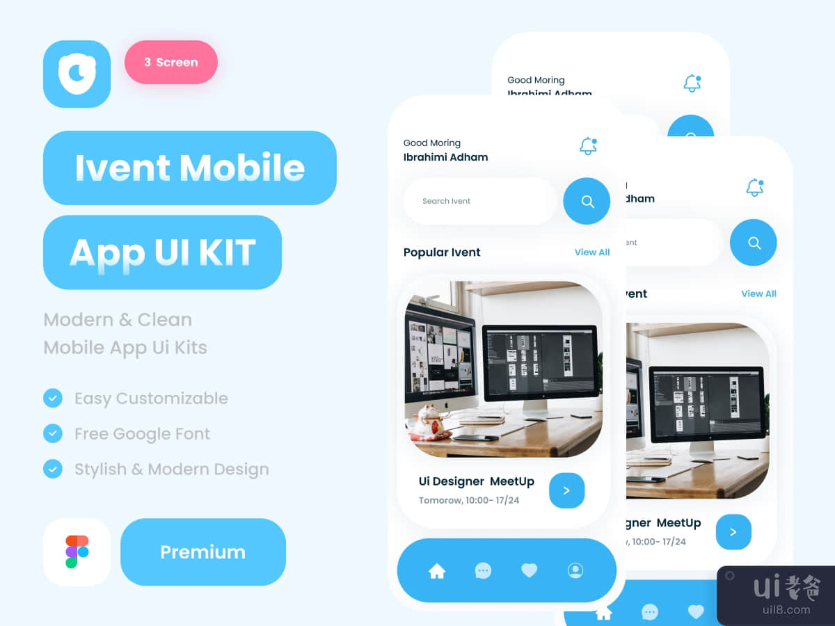  EVents mobile app ui kit design