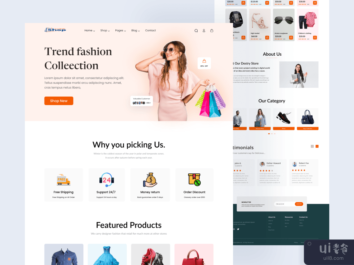 时尚电商登陆页面(Fashion E-commerce Landing Page)插图