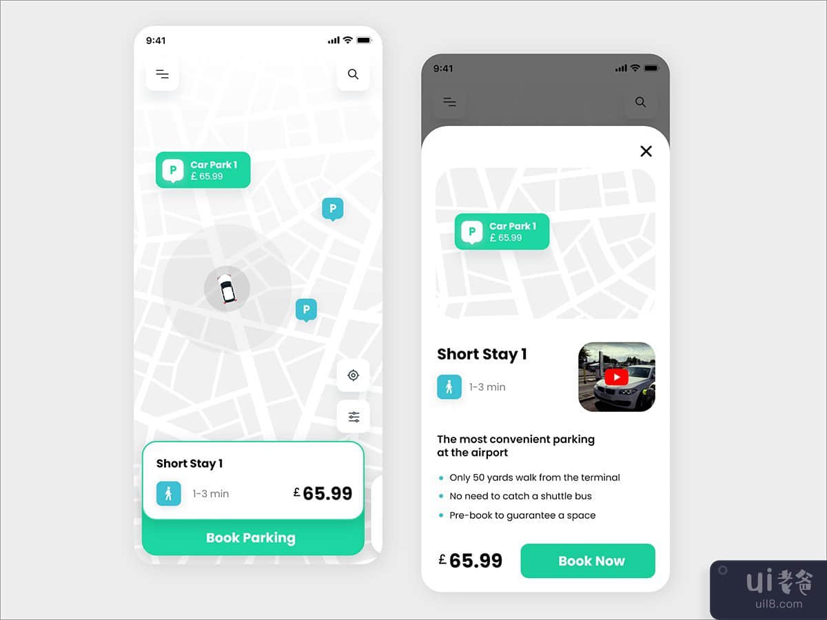 停车场搜索应用程序 UI 套件(Car Parking Search app UI kit)插图2