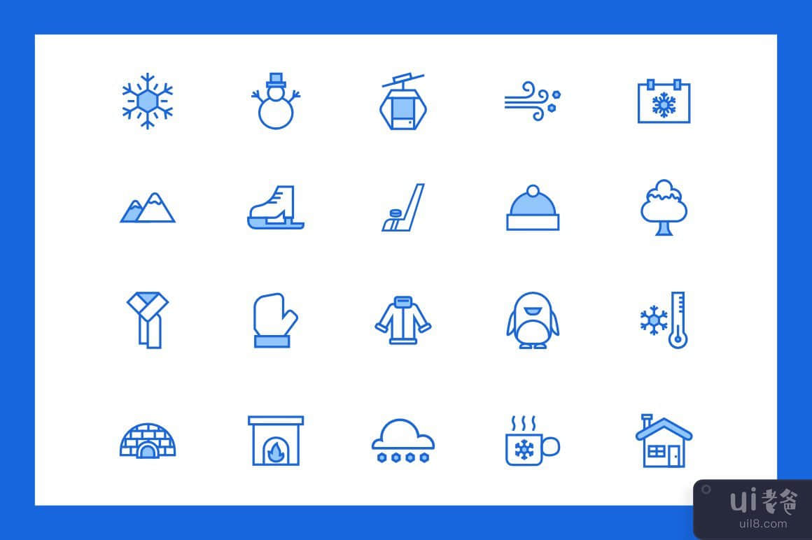 冬季图标集(Winter Icons Set)插图