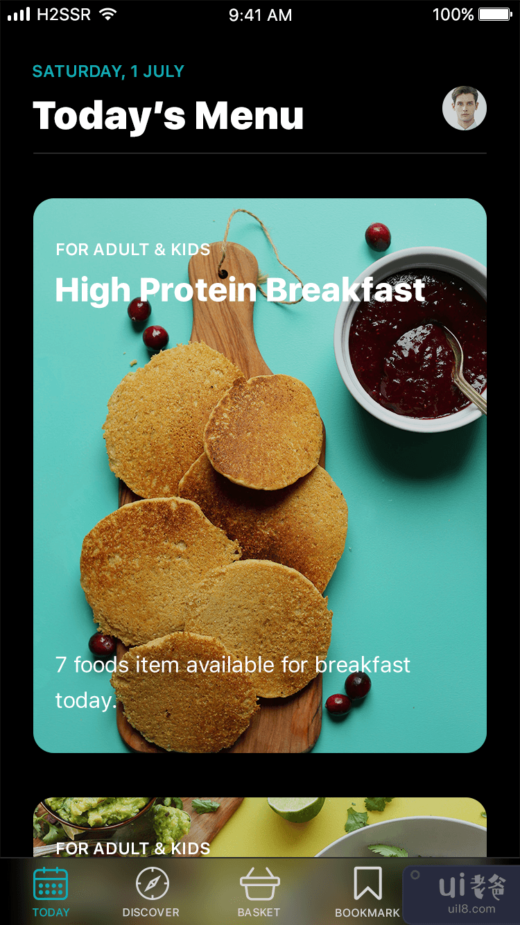 食物黑暗应用程序用户界面(Food Dark  App UI)插图