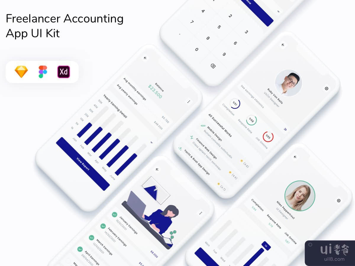 Freelancer Accounting App UI Kit