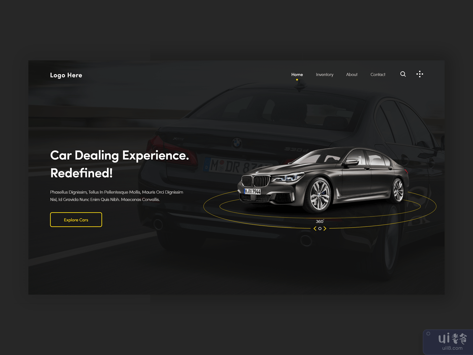Car Website Landing Page Design