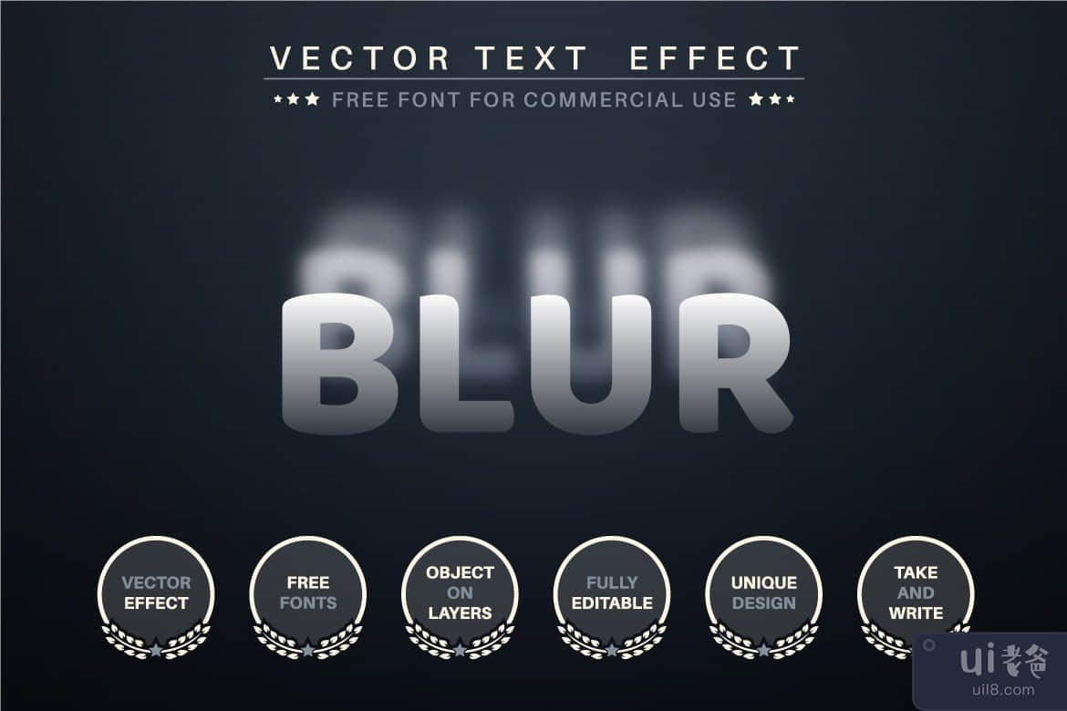焦点模糊 - 可编辑的文本效果，字体样式(Focus Blur - Editable Text Effect, Font Style)插图5