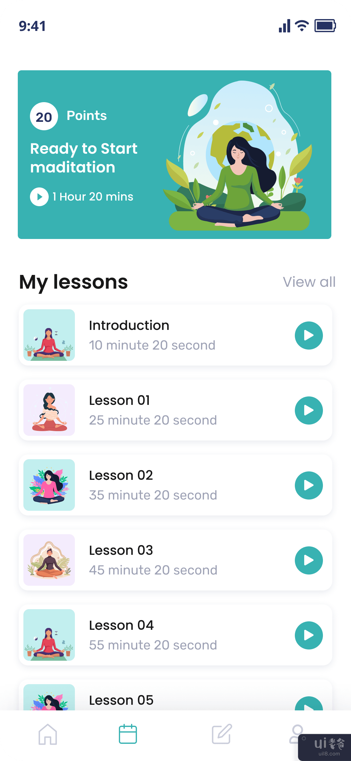 冥想和正念应用程序 UI 套件(Meditation & Mindfulness App UI Kit)插图1